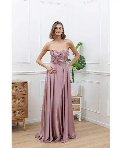Vestito lungo da cerimonia con scollatara a cuore - Desire
