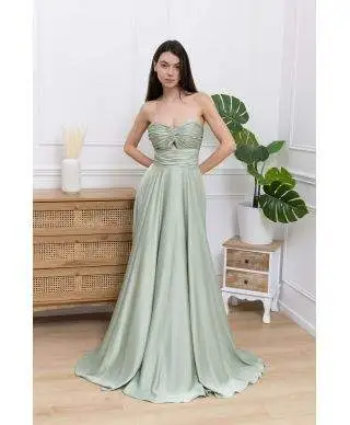 Vestito lungo da cerimonia con scollatyra a cuore - Desire - Abiti da cerimonia donna online - Gogolfun.it