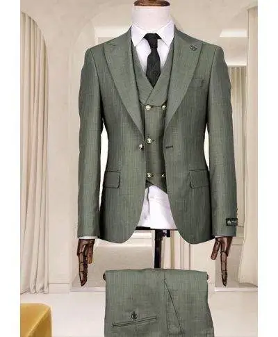 Abito uomo con Gilet, Estivo - Disponibile in due tonalità di verde