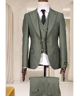 Abito uomo con Gilet, Estivo - Disponibile in due tonalità di verde