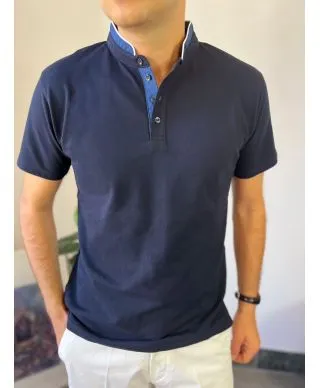 Polo collo coreana blu - Paul Miranda - Abbigliamento uomo online - Gogolfun.it