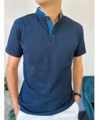 Polo collo coreana blu - Paul Miranda - Abbigliamento uomo online - Gogolfun.it