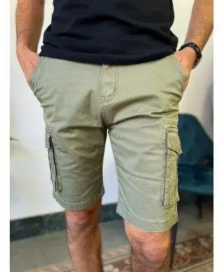 Bermuda con tasconi verde militare - Key Jey - Abbigliamento uomo online - Gogolfun.it