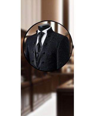 Abito uomo cerimonia, Bianco - Vestito Sposo, coreano Damascato - Disponibile Bianco e nero,