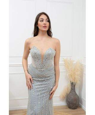 Abito da cerimonia a sirena con scollo a cuore