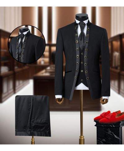 Abito uomo coreano, modello Svezia - Disponibile bianco o nero - Abito Sposo