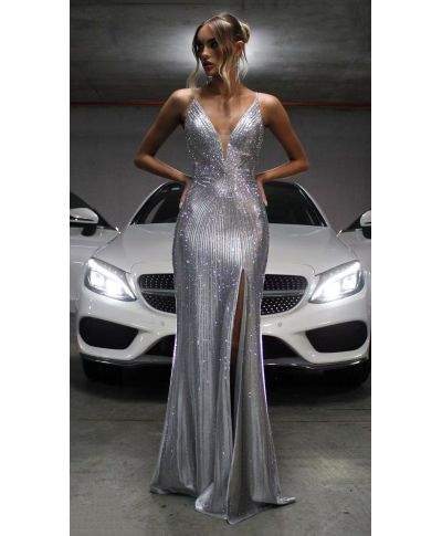 Vestito a sirena con spacco e schiena scoperta - Favola - Vestiti diciottesimo compleanno, matrimonio - Gogolfun.it