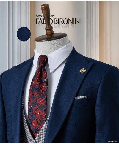 Abito uomo con gilet reversibile - Gilet double face - Vestibilità giovane