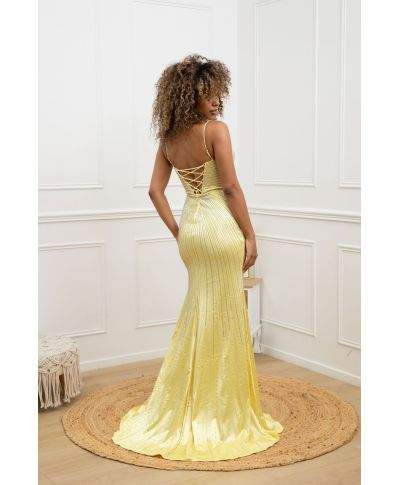 Vestito a sirena con spacco e schiena scoperta - Favola - Vestiti diciottesimo compleanno, matrimonio - Gogolfun.it