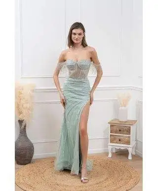 Abito elegante a sirena con spacco - Cherry - Abiti da matrimonio, diciottesimo, invitata - Gogolfun.it