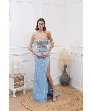 Abito elegante a sirena con spacco - Cherry - Abiti da matrimonio, diciottesimo, invitata - Gogolfun.it