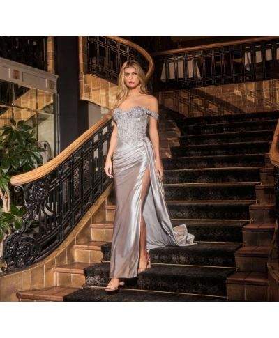 Vestito da cerimonia con corpetto gioiello e spacco - Cerimonia donna online - Gogolfun.it