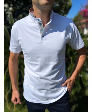 Polo collo coreana Bianca - Paul Miranda - Abbigliamento uomo online - Gogolfun.it