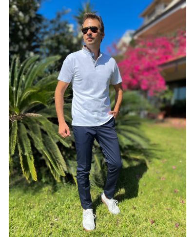 Polo collo coreana blu - Paul Miranda - Abbigliamento uomo online - Gogolfun.it