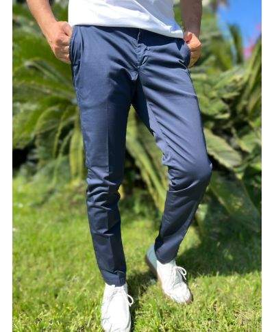 Pantaloni chinos blu con tasche america - Paul Miranda - Pantaloni Uomo leggeri - Gogolfun.it