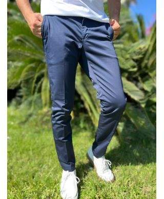 Pantaloni chinos blu con tasche america - Paul Miranda - Pantaloni Uomo leggeri - Gogolfun.it