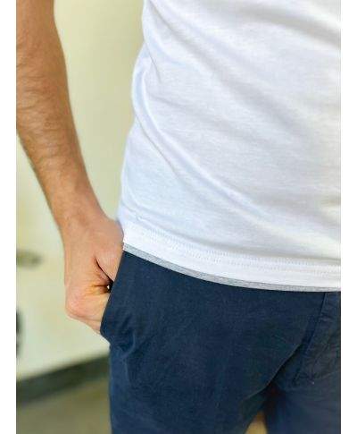 T-shirt bianca con profili grigi - Paul Miranda - Abbigliamento uomo online - Gogolfun.it