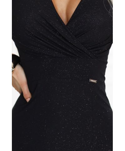 Abito nero lungo con spacco - Irina - Vestiti eleganti economici - Gogolfun.it