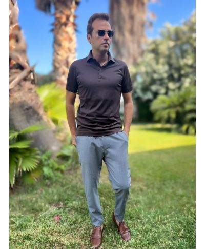 Polo uomo, in puro cotone - T shirt leggera, con colletto