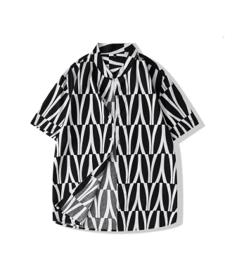 Camicia viscosa mezza manica - Collo Coreano - Tessuto elegante
