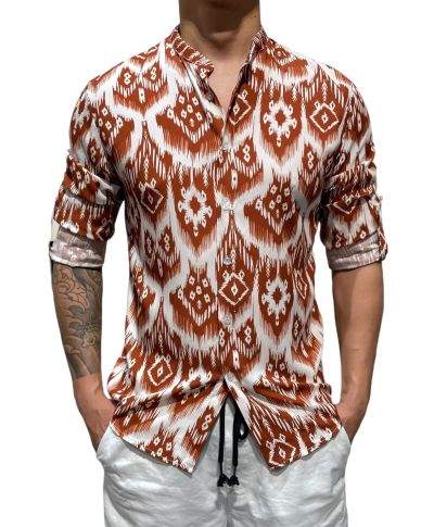Camicia uomo fantasia, estiva - Manica lunga - Coreana