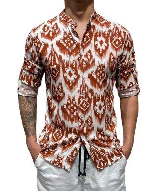Camicia uomo fantasia, estiva - Manica lunga - Coreana