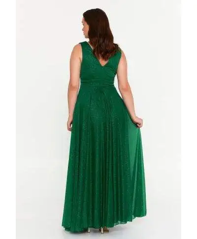Vestito elegante da cerimonia - Verde - Con spacco