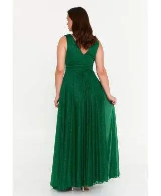 Vestito elegante da cerimonia - Verde - Con spacco
