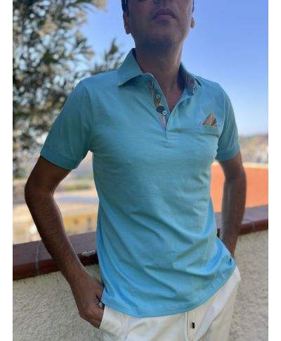 Polo uomo in cotone stretch con dettagli sartoriali – Disponibile in vari colori