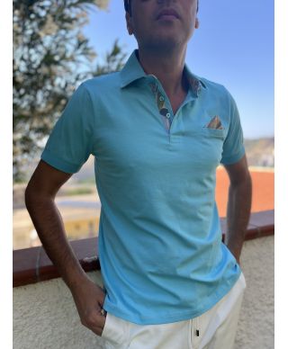 Polo uomo in cotone stretch con dettagli sartoriali – Disponibile in vari colori