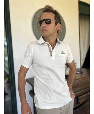 Polo uomo in cotone stretch con dettagli sartoriali – Disponibile in vari colori