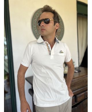 Polo uomo in cotone stretch con dettagli sartoriali – Disponibile in vari colori