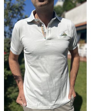 Polo uomo in cotone stretch con dettagli sartoriali – Disponibile in vari colori