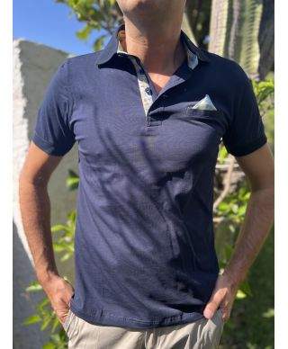 Polo uomo in cotone stretch con dettagli sartoriali – Disponibile in vari colori