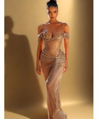 Abito da diciottesimo oro nude con corpetto decorato - Delayla - Gogolfun.it