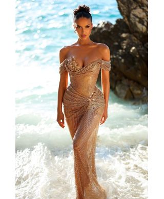 Abito da diciottesimo oro nude con corpetto decorato - Delayla - Gogolfun.it