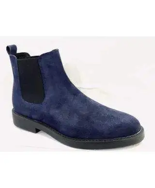 Stivaletto uomo, blu - Vera pelle - Made in Italy
