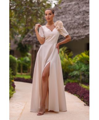 Sukienka maxi RUBI / Marcepanowy