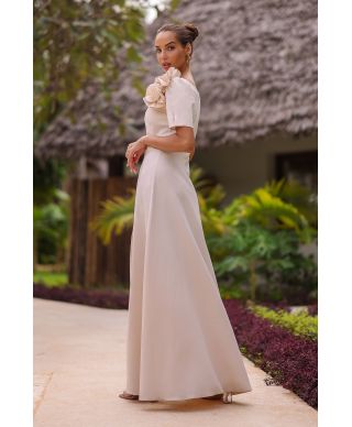 Sukienka maxi RUBI / Marcepanowy