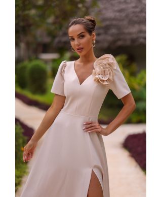 Sukienka maxi RUBI / Marcepanowy