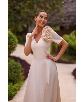 Sukienka maxi RUBI / Marcepanowy