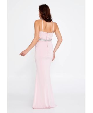 Vestito lungo elegante rosa - Claudia