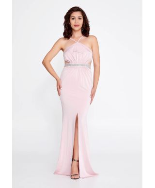 Vestito lungo elegante rosa - Claudia - Cerimonia donna online - Gogolfun.it