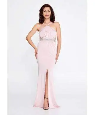 Vestito lungo elegante rosa - Claudia - Cerimonia donna online - Gogolfun.it