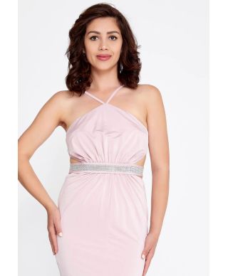 Vestito lungo elegante rosa - Claudia