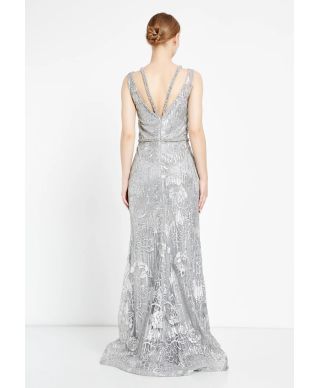 Abito argento da cerimonia a sirena - Genova