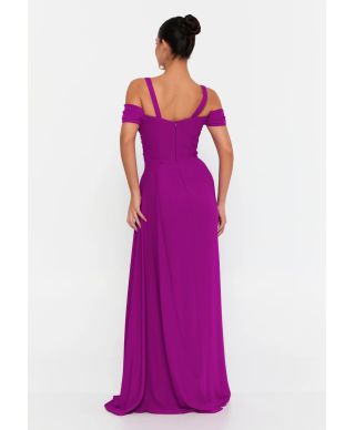 Abito da cerimonia a sirena scollo a barca - Malta