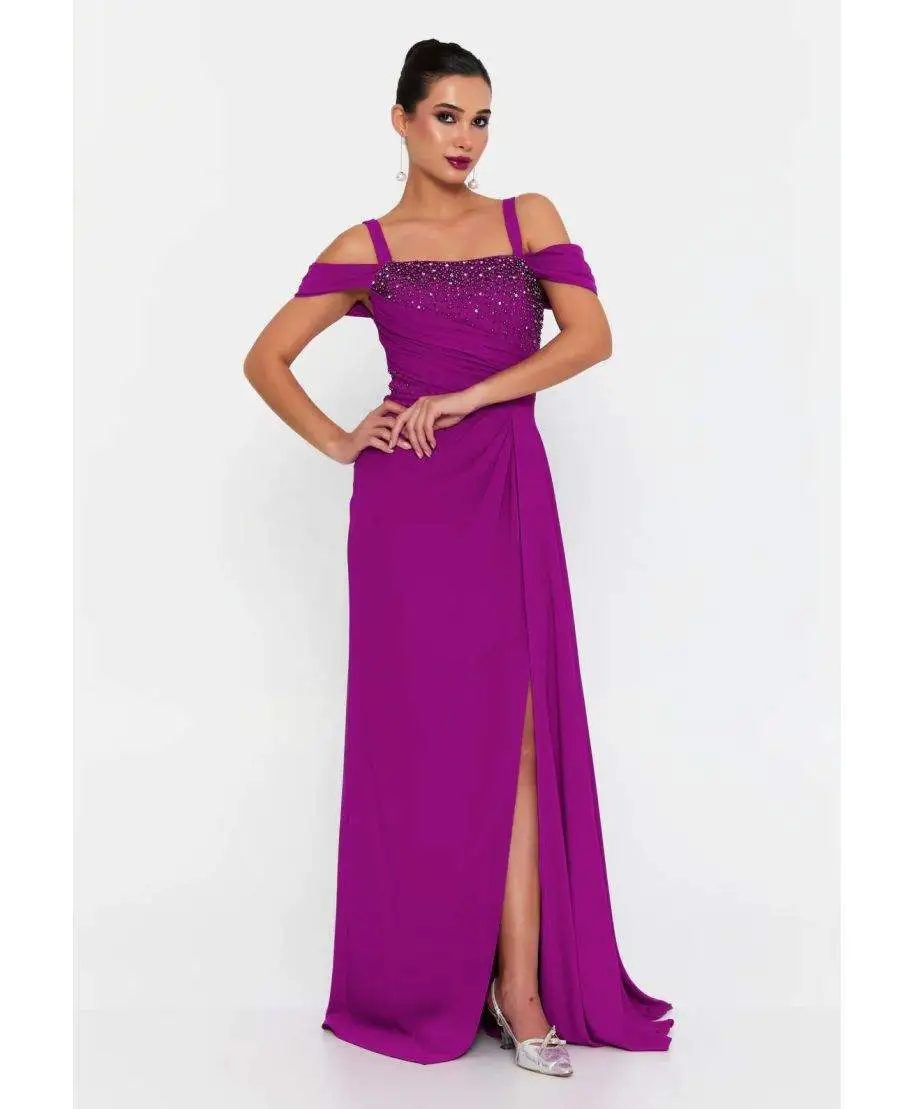 Abito da cerimonia a sirena scollo a barca - Malta - Cerimonia donna online - Gogolfun.it