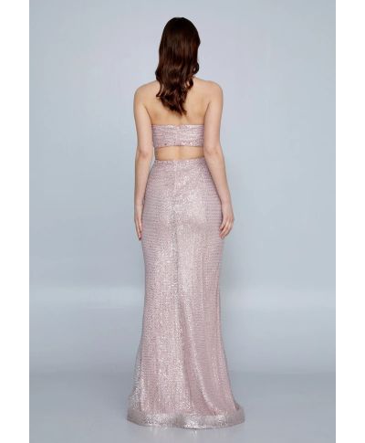 Abito a sirena con corpetto gioiello - Bella