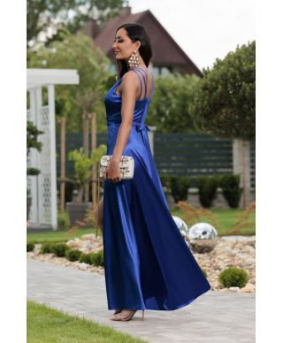 Sukienka maxi MARINA satyna / Chabrowy